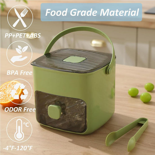 48 Cube Ice Maker With Easy Press Lid, Double Layer Portable Ice Cube Container with Lid and Storage Box for Freezer, Handled Press-Type Ice Cube Tray with Lid and Bin for Whiskey, Cocktail